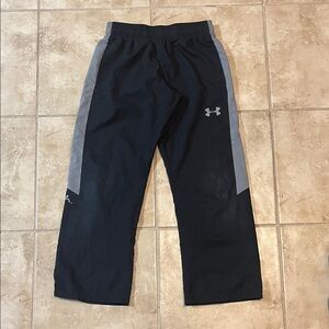 Under Armour Black and Gray Track Pants Size Small